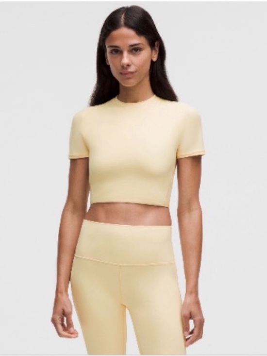 lululemon athletica Tops - Lululemon Wundermost Ultra-Soft Nulu
Crewneck Cropped T-Shirt